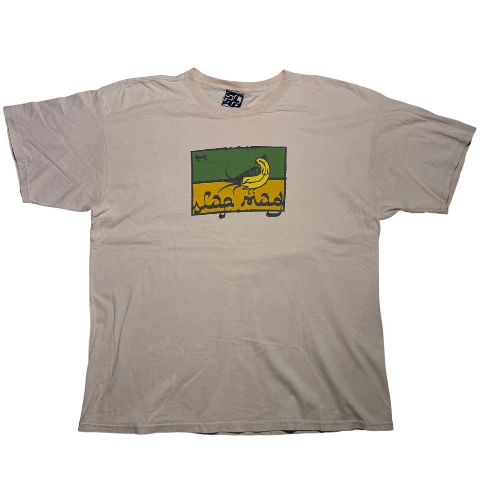 Slap Magazine Skateboarding Graphic T-Shirt Mens XL Tan Beige Cotton Streetwear